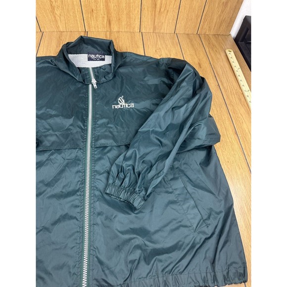 Vintage 90s Nautica made USA , Green Windbreaker Sailboat Big‎ Logo Size XL - Picture 13 of 16
